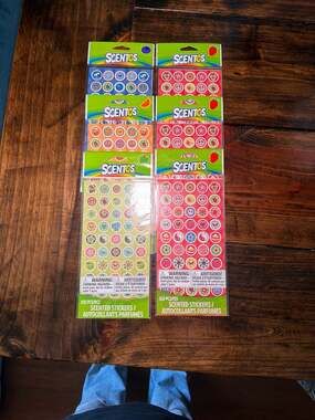 Scentos Scented Stickers Lot of 6 Packs - 100 Count Per Pack Fruit Scented